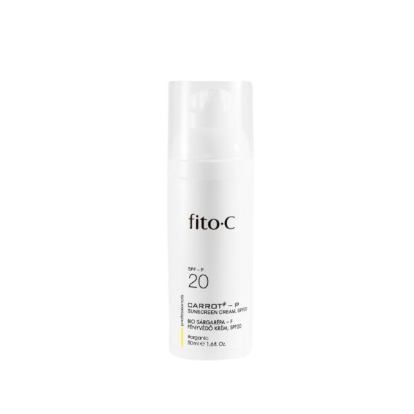 fitoC - BIO SÁRGARÉPA - F FÉNYVÉDŐ KRÉM, SPF20, 50ML - FIZIKAI FÉNYSZŰRŐKKEL